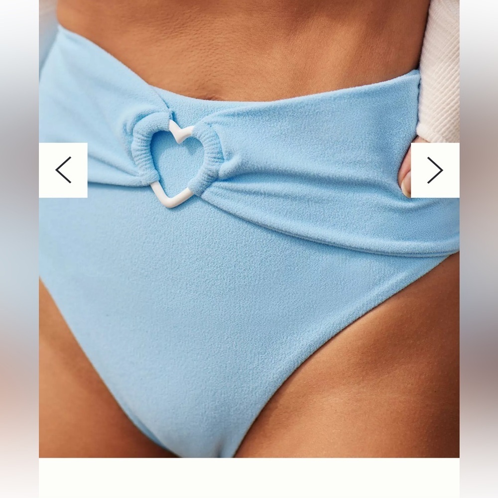 New Capittana Kelly Terry Towel Bikini Bottoms Size Small Anthropologie Blue
